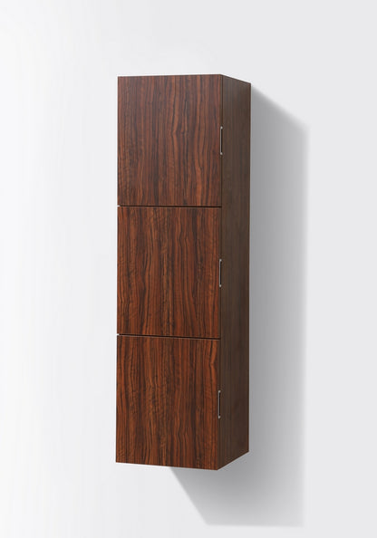 Bliss Walnut Bathroom Linen Cabinet w/ 3 Large Storage Areas