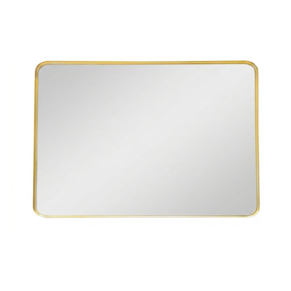 36'' Smusso Brushed Gold Framed Vanity Mirror