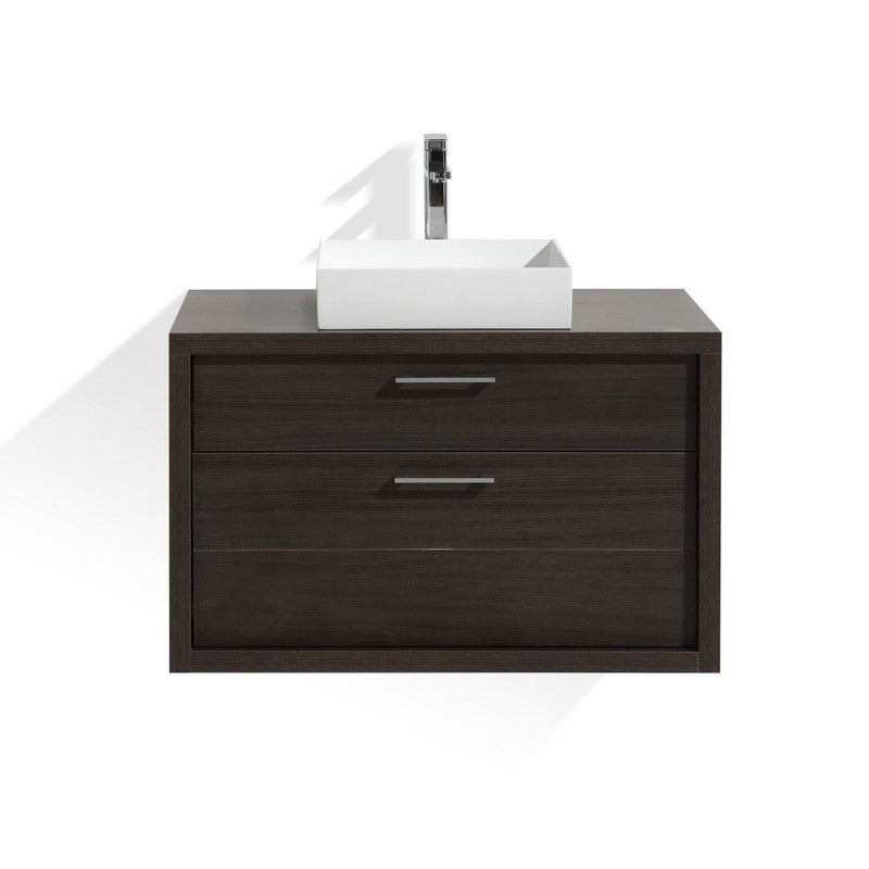 Tucci 36" Gray Oak Wall Mount Modern Bathroom Vanity