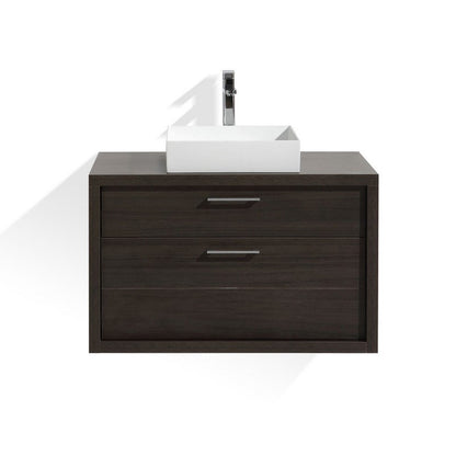 Tucci 36" Gray Oak Wall Mount Modern Bathroom Vanity