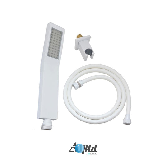 Aqua Piazza by KubeBath Handheld Kit With Handheld, 5' Long Hose and Wall Adapter Matte White