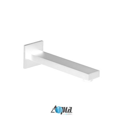Aqua Piazza White Shower Set w/ 8" Square Rain Shower,  4 Body Jets and Tub Filler